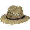 LIPODO Traveller Cappello di Paglia Unisex Estivo 100% Paglia con Cordoncino Marrone Pelle S-XL