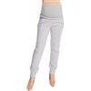 Selente Mummy Love Pantaloni/Leggins/treggins Lunghi Gravidanza con Fascia extraelastica, Pantalone Grigio Chiaro Polsini, S-M