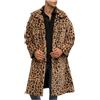 KHIRVWL Cappotto Uomo in Pelliccia Sintetica Invernale Morbido Leopardata Giacca Lunga Cardigan Outwear Caldo Cappotto da Uomo Cappotti e Giacche da Uomo di Elegante Giacca Parka Giubbotto Spessa Caldo