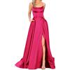 Uwdiohq Donna Abito Fine 1800 Donna Abito Sportivo Ragazza Vestiti Floreali Donna Cerimonia Vestiti Donna Estivi Elegante Abiti da Cerimonia Donna Fucsia
