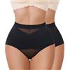 Nebility 2 Pezzi Guaina Contenitiva Donna Pancia Piatta Pancera Contenitiva Modellante Snellente Pantaloncini Intimo Mutande Contenitive Modellanti Slip Dimagrante Shapewear