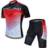 JPOJPO Set da ciclismo da uomo con maglia a maniche corte e top riflettenti, ad asciugatura rapida+pantaloncini imbottiti 5D S-3XL