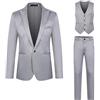Generico Abiti Da Uomo 3 Pezzi Suit Cerimonia Smoking Blazer Pantaloni Gilet con Un Bottone Tinta Unita Affari Elegante Completo Da Uomo Slim Fit Cerimonia Abito Da Sposa Business Casual Dinner Abiti Da Lavoro