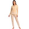 de fonseca Pigiama Donna Cotone Leggero 100% - Ideale per Primavera e Mezze Stagioni - Completo di Maglia con Bottoni Pantalone (IT, Testo, S, Regular, Regular, Modello 2)