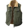 Generico Gilet in Pile Uomo Zip Senza Cappuccio Casual Cappotto Vintage Tinta Unita Fodera in Sherpa Calda Giubbotto Spesso Senza Maniche in Velour Smanicato Giacca Invernale Antivento Uomos
