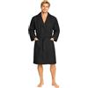 Dorian Home - Accappatoio Uomo e Donna in Microfibra Anallergico, Morbido, Leggero, Salvaspazio, Assorbente a Rapida Asciugatura con Cappuccio, Tasche, Cintura a Passanti e Gancio, Lavabile (no Stiro)
