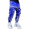 ORANDESIGNE Pantaloni Cargo Uomo Pantaloni Lunghi di Hip Hop Multi-Tasca Casual Street Ragazzi Blu XXL