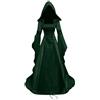pvucpot Costume Da Dama Dell'800Vestito Halloween Donna Vestito Da Strega Vintage, Costume Da Vampiro Costume Rinascimentale Da Donna Natalizio Da Donna Abito Da Sera Stampato