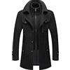 Hebezn Montgomery Da Uomo Con Cappuccio Giacca Slim Fit Autunno Inverno Outdoor Business Casual Traspirante Capispalla Caldi (Color : Schwarz, Size : 3XL)