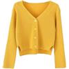 LIUYUYOUGO Golfino Donna Cotone,Cardigan Corti per Donna Cardigan Leggero con Scollo A V Maglione A Coste Tinta Unita Cardigan da Donna Aperto Davanti Bolero Shrug Manica Lunga Top Corto Maglioni Ca