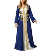 Vhersily Abaya da Donna a Fiori, Abiti Musulmani per Donne, Kaftan Marocchino con Stampa Floreale, Completo Elegante per Feste di Matrimonio, Celebrazioni del Ramadan Vestiti Primavera per Cocktail