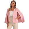 Allegra K Donna Blazer Lavoro Cappuccio Maniche Lunghe Aperto sul Davanti