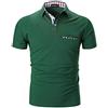 APAELEA Moda Plaid Collare Polo Uomo Manica Corta Cotone Tshirt Business Golf,Verde,S