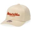 Mitchell & Ness - Berretto da baseball Pinscript, chiusura snapback classica rossa (regolabile/elastico), da uomo, donna, bambini, unisex, primavera, estate, autunno, inverno, Beige/arancione, taglia