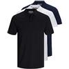 JACK & JONES Confezione da 3 polo da uomo slim fit, a maniche corte, colore nero, bianco, blu, grigio, XS, S, M, L, XL, XXL, 12171776