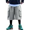 ORANDESIGNE Pantaloni Corti Uomo Oversize Pantaloni Lavoro Casual Multe Tasche Pantaloncini Cargo Corti Pantaloni Comodo Baggy Cargo Shorts Bermuda Uomo con Tasche Laterali A Grigio M