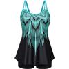 Hanna Nikole Tankini da donna con controllo della pancia, taglie forti, costume da bagno a due pezzi, a vita alta, linea ad A, Blu, 10 Di Più