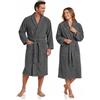 BOSKIMO Accappatoio Uomo Spugna con Cappuccio 100% Cotone 420 gr/mq OEKO-TEX - Accappatoio Donna Spugna Unisex con 2 Tasche e Cintura, Morbido e Assorbente, Taglie S-XXL