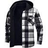 Oanviso Giacca Camicia Imbottita Uomo Mezza Stagione con Cappuccio Giacche Invernale A Quadri Camice da Boscaiolo Regular Fit Camicione Giubbotto