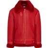 Infinity Leather Uomo Rosso B3 RAF Montone Shearling Volante Pelle Aviatrice Bomber Giacca