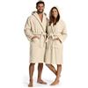 BOSKIMO Accappatoio Uomo Spugna con Cappuccio 100% Cotone 420 gr/mq OEKO-TEX - Accappatoio Donna Spugna Unisex con 2 Tasche e Cintura, Morbido e Assorbente, Taglie S-XXL