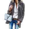 ShallGood Donna Cappotto Lunghi Pelliccia Ecologica Manicotto Cappotti Caldo Inverno Giacca con Cappuccio Pelliccia Sintetica Tinta Unita Risvolto Outwear Grigio IT 42