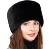 Futrzane Modern Cappello Cosacco - Colbacco da Donna Russo - Berretto Pelliccia (L, Nero Modern)