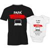 Puzzletee Coppia T-Shirt e Body Neonato Padre Figlio - Festa del papà - Il Mio papà è Un Tecnico Informatico - Cotone Morbido e Traspirante - Regalo Originale e Divertente