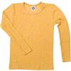Cosilana, Maglia corpo a maniche lunghe per bambini, 45% cotone biologico, 35% lana biologica, 20% seta, Giallo melange, 104 cm