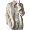 VATIVA Donna 100% Cashmere Allentato Sottile Cerniera Maglione Spessore Collo Alto Cashmere Lavorato A Maglia Cardigan