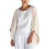 TUWIXIUW Cardigan da donna in lino leggero, aperto sul davanti, maniche a 3/4, scialli, coprispalle giubbotti, kimono, poncho, copertura ampia, Beige, Medium