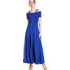 Tzdd Abiti da Ballo Standard Nazionali Donne con Manica Corta Valzer Tango Vestiti da Ballo Standard Foxtrot Body Traspirante Performance Vestito