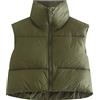 Peuignao Gilet Imbottito Donna Corto Gilet Trapuntato Smanicato Donna Giubbotto Giubbino Giacchetto Smanicato Cappotto Donna Gilet Imbottiti Puffer Giacca Senza Maniche Donna Caldo Inverno Casual Moda Verde M
