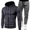 MJGkhiy Tuta Uomo Completa Invernale Felpa Con Cappuccio Due Pezzi Felpe Giacca Zip e Pantaloni Tuta Set Tracksuit Tute da Ginnastica Abbigliamento Sportiva Tuta Felpata Complete Offerte Completo
