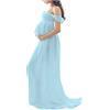 Tomwell Abito Fotografico Premaman Maxi Vestito Fotografico Eleganti Fuori Spalla Chiffon Gravidanti Abbigliamento Maternity Dress Gonna di Lunghezza del Pavimento