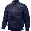 Generisch Giacca da uomo invernale per il tempo libero Plus con tasca con cerniera tinta unita sottile giacca da aviatore Top Giacche Monocromatico Bomber Capispalla Aviatore Baseball Outdoor Vintage Casual