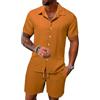 seiveini Tuta Estivo Uomo Sportiva 2 Pezzi Polo + Pantaloncini Tuta Estiva Maniche Corte con Bottoni Completa Tute Sportive Set Estate per Jogging Corso Palestra Completo Casual A Arancione XL