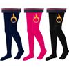 L&K-II Collant Termico Ragazze Bambini Collant con Fodera Interna Inverno Caldo Coprente Senza Cuciture Treggings A Vita Alta Multicolore 4611 nero+blu Navy+rosa 122-128