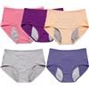 JuanNest Slip Incontinenza Urinaria Donna Lavabile, Washable Women's Anti-Urine Leakage Panties, Mutande Assorbenti Donna 5 Pack Biancheria Intima Lavabile Per Incontinenza Urinaria Femminile B,2XL(65-75kg)