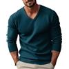Generic Maglione in pile da uomo Maglione invernale da uomo Maglione con scollo a V a maniche lunghe Maglione a maglia in misto cotone Moda casual classica per uso quotidiano ufficio, 01 blu scuro, XXL