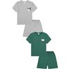 ThePyjamaFactory - Pigiama per ragazzi, confezione da 2, a camuffamento verde e grigio, corto, per bambini, Multicolore, 15-16 Years