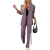 Shownicer Completo Donna Tailleur Slim Fit Due Pezzi Ufficio e Lavoro Blazer Pantaloni Curvy da Cerimonia a Viola XS