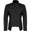 PAIDAXING Frac medievale vintage da uomo, giacca da smoking corto doppiopetto, costume da principe reale cavaliere, costume per cosplay, rinascimentale, Halloween, gioco di ruolo, stile gotico regale, Nero , S