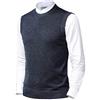 KTWOLEN Gilet da Uomo Inverno V-Collo Senza Maniche Gilet con Scollo V Panciotto Maglione Cardigan Canotte Pullunder Smanicato Pullover (Carbone_Girocollo, L)