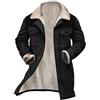 FASLOLSDP Cappotto invernale in finta pelle scamosciata da uomo, lungo foderato, in finta pelle, invernale, lungo, in pelliccia di orsacchiotto, con colletto in pelliccia scamosciata, vintage, trench