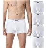 wirarpa Boxer da Uomo Confortevolezza Elasticizzato Traspirabilità Mutande Uomo Biancheria Intima Boxer in Cotone Confezione da 4 Pezzi Bianco Taglia S