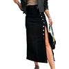 seiveini Gonna di Jeans Donna Lunga Spacco Estiva Denim Skirts A Nero M