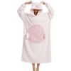chuangminghangqi Coperta con Cappuccio Oversize Felpa Plaid Unisex con Grande Tasca TV Piazze Coperte Una Dimensione per Tutti Regalo Inverno Cocooning, Rosa, Taglia unica