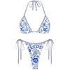 seamoly Bikini da donna Set due pezzi costume da bagno strutturato Halter triangolo perizoma Bikini Set
