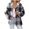 Sonnena Camicia a quadri in flanella da donna, a maniche lunghe, con bottoni, in velluto a coste giacca ampia abbottonata in felpa stampata scozzese casual da donna